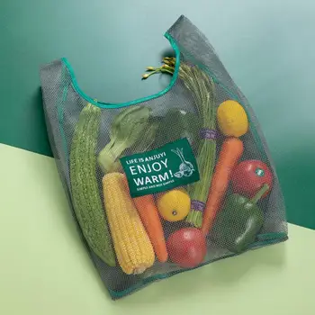 Skladovanie Čistého Vrecka Zelená Nákupní Taška Ovocia A Zeleniny Taška Prenosná Skladacia Tote Bag Supermarket, Obchod S Potravinami Oka Skladovanie Pletivo Vaku