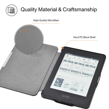 Slim Smart Cover obal pre Kindle Paperwhite 3 2 1, Folio PU Kožené Paperwhite Magnetické Funda Capa 4