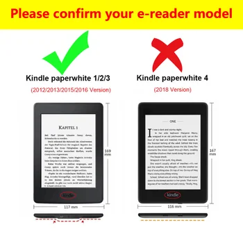 Slim Smart Cover obal pre Kindle Paperwhite 3 2 1, Folio PU Kožené Paperwhite Magnetické Funda Capa 5