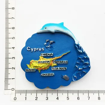 Stredomorský Cyprus Tvorivé cestovného Ruchu Pamätník Darček Troch-dimenzionální Dekorácie Remesiel Magnetické Chladnička Magnet