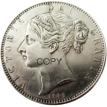 Súbor(1839-1847) 4pcs Queen Victoria Mladých Hlavu Striebornú Korunu Mince - Veľká Británia Kópiu Zdobia Mince