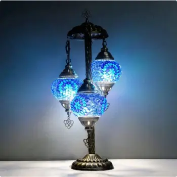 Tienidlo Turecký Marocký Farebné Mozaikové Sklo Starožitné Lampy Mozaiky Lampa Osmanskej Autentické Starožitné Lampy, Nočné Svetlo Stolná Lampa,Prístelky 1