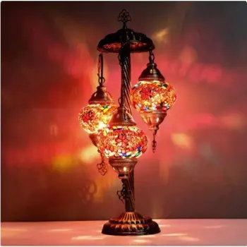Tienidlo Turecký Marocký Farebné Mozaikové Sklo Starožitné Lampy Mozaiky Lampa Osmanskej Autentické Starožitné Lampy, Nočné Svetlo Stolná Lampa,Prístelky 2