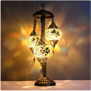 Tienidlo Turecký Marocký Farebné Mozaikové Sklo Starožitné Lampy Mozaiky Lampa Osmanskej Autentické Starožitné Lampy, Nočné Svetlo Stolná Lampa,Prístelky 3