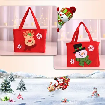 Tri Farby, Vianočný Darček Taška Cute Santa Claus Snehuliak Candy Darčekové Tašky Cookie Balenie Vrecia Strany Vianočné Skladovanie Taška