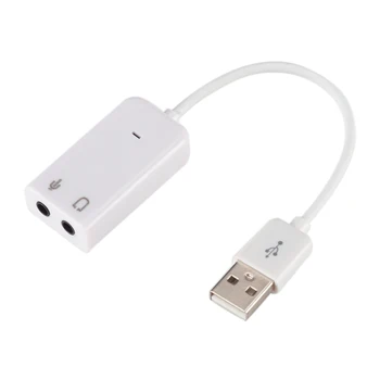 USB 2.0 Virtuálny 7.1 Kanálový Externý USB Audio Zvukové Karty Adaptéra Zvukové Karty Biela Pre Prenosný POČÍTAČ Mac S Káblom 3D