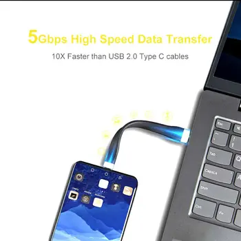 Ultra krátke USB C Kábel USB 3.1 Gen. 1 USB 3.0 A samec na USB-C muž rýchlo nabíjačka, dátový kábel synchronizácia 5Gpbs 3A 56K