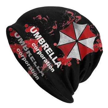 Umbrella Corp Červený Dáždnik Logo Cap Bežné Ulici Skullies Čiapky Klobúk Muž Teplej Hlavu Zábal Kapoty Pletenie Čiapky