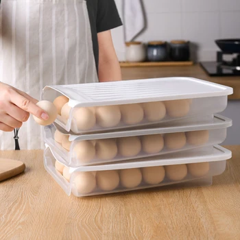 Vajcia Zásuvky Úložný Box Chladnička Vajcia Rack Domácej Kuchyni Organizátor Držiak Na Vajcia Plastové Ochranu Prípade Kuchyňa Organizátor