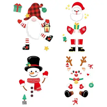 Veselé Vianočné Snehuliak Chladnička Magnet Nálepky Roztomilý Kreslený Kuchyňa Nepremokavé Chladnička Magnet Set 2021 Šťastný Nový Rok 2022