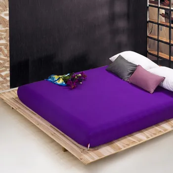 Veľkoobchod jednofarebné listy vybavené posteľou list pružná matrac kryt posteľná bielizeň prehoz cez posteľ polyester bavlna jeden twin plný kráľovná