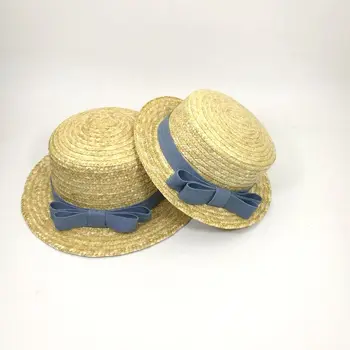 Veľkoobchod slnko ploché slamený klobúk slamený klobúk, klobúk dievčatá luk letné Čiapky Pre Ženy Pláži byt panama slamený klobúk chapeau femme 48-52-54-58 cm