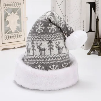 Vlnené Flanelové Vianočné Hat Snowflake Vianočné Elk Klobúk Veselé Vianočné Darčeky Dospelých Prospech Noel Dekor Pre Domáce 2021