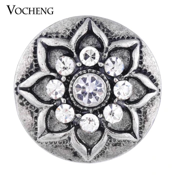 Vocheng Snap Charms 18 mm Vintage Kvetinový Kovové Tlačidlo Vn-1031