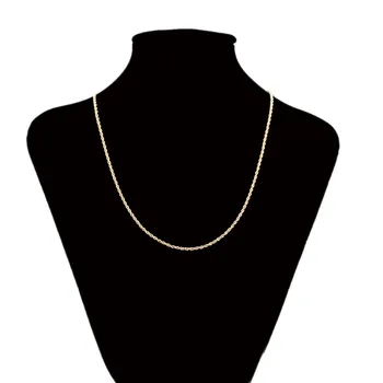 XP Šperky --( 60 cm x 2 mm), Pozlátené 18k Lano, Reťaz Náhrdelníky pre Ženy, Mužov, Zlatá Farba 18 k Módne Šperky