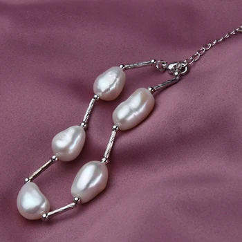 YIKALAISI 2017 10-11 mm Prírodné Perlový Náramok Pre Ženy Baroková Perla Šperky so 925 sterling silver šperky Pre Ženy