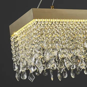 YOULAIKE led luster osvetlenie pre jedáleň domova obdĺžnik zlatým crystal light oválny dizajn ostrov visí lampa