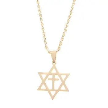 Z nehrdzavejúcej Ocele Mužov Hviezda David Náhrdelník Kríž Megan David Prívesok Židovskej Šperky