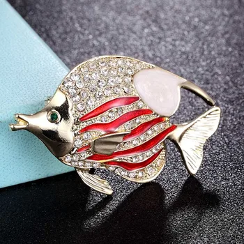 Zlxgirl šperky modré červené ryby pin brošňa Doplnok pre mužov jewelry Večierok pár darov módne ženy punk šatku pin