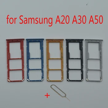 Zásuvka na Kartu SIM Slot Pre Samsung Galaxy A20 A30 A50 A205 A305 A505 Pôvodné Telefónne Karty Micro SD Adaptér, Držiak na Príslušenstvo