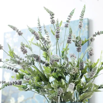 Živé fuzzy Provence levandule dekoratívne plastové Šalvie, umelé kvety a rastliny na jeseň domov svadobné dekorácie, Vence rastlín