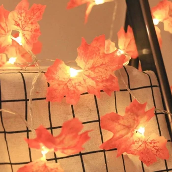 10/20LED Jeseň, Javorové Listy Víla String Svetlo Jeseň Leaf Garland Dekor Obývacia Izba Osvetlenie Strany Garland