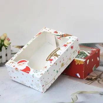 12Pcs Vianočného Darčeka Strany Prospech Držiteľov Kraft Papier Prenosné Candy Box Cookie Boxy Snehuliak Santa Claus, Vianočné Darčeky Navidad