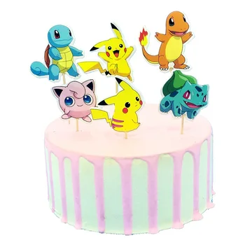 24pcs Pokemon kreslených tortu vyzdobiť Pikachu vložte kartu vložte znak deti strany dezert tabuľka cake decoration Vianočný darček