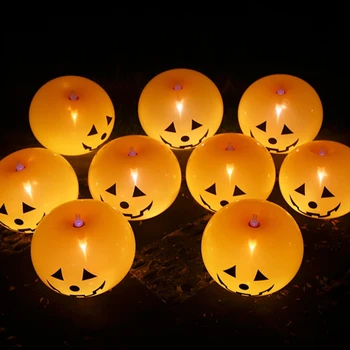 5/20PCS Mini Halloween Tekvica Balón Svetlá Zvyšujú sviatočnú Atmosféru Halloween Dodanie Tekvicové Dekorácie, Lampy 5