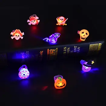 50 Ks LED Svadobné Zdvorilosti Nový Produkt Pre Halloween Krúžok Mäkké Rubby Eco-Friendly Blikajúce Žiariace Zábavná Hračka Pre Dieťa