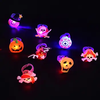 50 Ks LED Svadobné Zdvorilosti Nový Produkt Pre Halloween Krúžok Mäkké Rubby Eco-Friendly Blikajúce Žiariace Zábavná Hračka Pre Dieťa 4