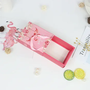 AVEBIEN 10pcs Flamingo Darčeka Svadobné Dekorácie, Svadobné Zdvorilosti a Darčeky, Vianočné Tému Narodeninovej Party Dodávky Candy Box