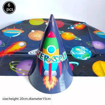 Astronaut Priestor Tému Jednorázový Riad Narodeniny Deco Fólie Balónikov Banner Candy Cake Box Planéty Strana Navrhne Latex Globos 3
