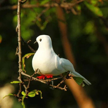 Domáce Biele Presklené Malé Holuby Vták Obrázok Ozdoby,Animal Model Darček pre Domáce Záhradné Sochy, Ozdobné