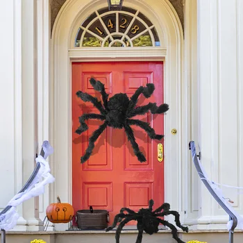 Halloween Veľké Plyšové Spider Deti Deti Hračky Plyšové Black Falošné Spider Vyrobené Z Drôtu, Strašidelný dom, Panel Home Halloween Party Decor