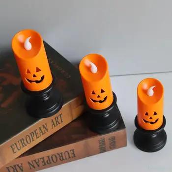 Halloween sviečkach LED Sviečka Stôl Dekorácie Oranžová Tekvica Stola Usporiadanie Rekvizity Na Miesto konania 0