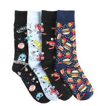 Kreatívne Potravín Živočíšneho Zábavné Ponožky Bavlna Cudzej Planéte, Ponožky Mužov Novosti Návrhu Dinosaura Posádky Skateboard Ponožky Calcetines Hombre