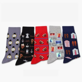 Muži Business Harajuku Hip Hop Tvorivé Šťastný Ponožky Zábavné Sledovať/Šaty Tlač Ulici Skateboard Skarpetki Mužov Ponožky Meias Hombre