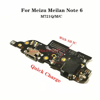 Originálne USB Nabíjací Port Dock Flex Kábel Pre Meizu Meilan Note6 M721Q/M/C Nabíjanie Konektor Mikrofónu Doske Konektor pre Slúchadlá