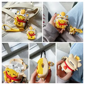 Pokémon Pikachu Meowth Silikónové Anime Slúchadlá Prípade AirPods 1 2 3 Pro Huawei Freebuds 3 Xiao Vzduchu 2 2s EDIFIER lollipods