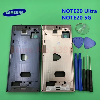 Pre SAMSUNG Galaxy NOTE20 N980 POZNÁMKA 20 Ultra N988 5G Späť Kryt Batérie Zadné Dvere Plné Bývanie Prípade, LCD Stredný Rám Pôvodný