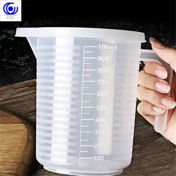 Pribrala potravinársky plastové meranie pohár transparentné pásky rozsahu kuchyňa pečenie nástroje mlieko čajovni veľkú kapacitu 5000ML 5
