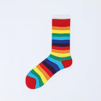 Veľká Veľkosť Mužov Ponožky Hot Predaj Obchodné Bežné 2021 Nové Pruhované Ponožky Happy Bavlna Sokcs Farebné Mužov Dlhé Ponožky