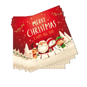Vianočné Jednorázový Riad Nastaviť Papier Slamky Dosky Detské Vianočné Dekorácie pre Domov Strán, Tabuľky Dodávok Nový Rok 2022