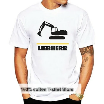 Vtipné Mužov tričko biele tričko tshirts Čierny čaj Nové Bager Liebherr Logo T-Shirt Klasické Topy 1