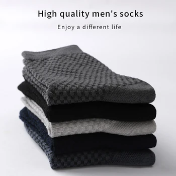 Vysoko Kvalitné Čierna Bambusové Vlákno Ponožky pánske Black Kompresné Pančuchy Business Bežné Biele pánske Ponožky Ponožky
